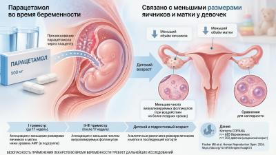 Влияние парацетамола на развитие яичников и матки у девочек